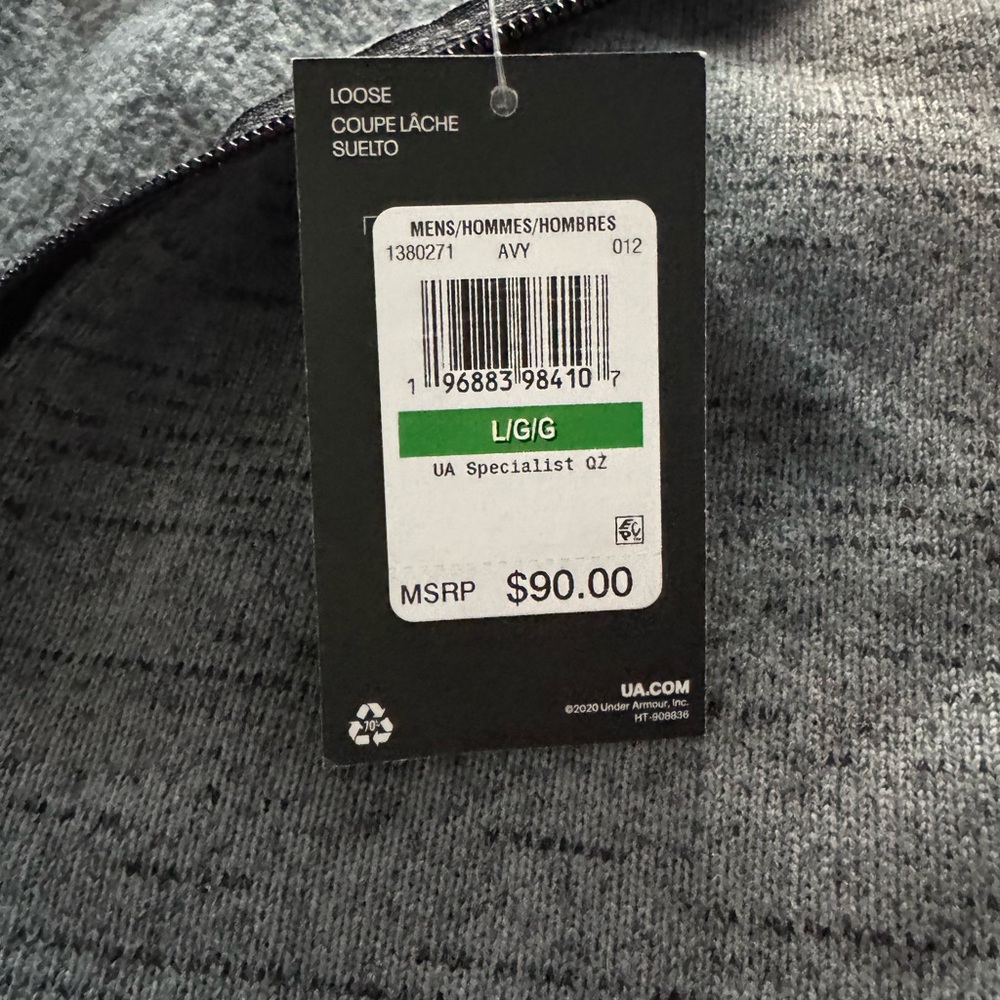 Men’s Under Armour 3/4 zip up sweater. Brand new with tags.